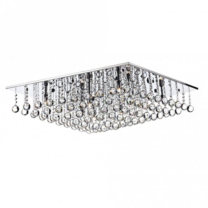 ABACUS - 8 Light Flush Ceiling Fitting Low Ceiling Light Chrome