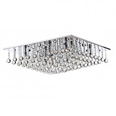 ABACUS - 8 Light Flush Ceiling Fitting Low Ceiling Light Chrome