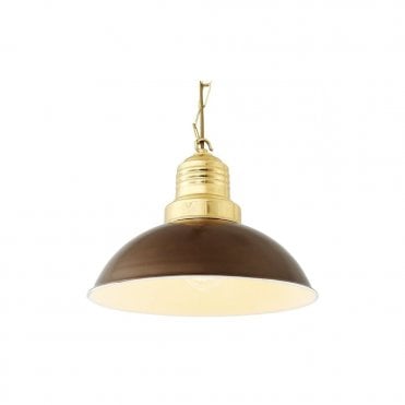 ABELE - Modern Factory Ceiling Pendant In Powder Coated Bronze