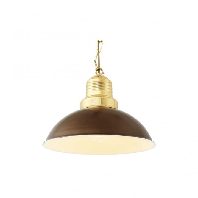 ABELE - Modern Factory Ceiling Pendant In Powder Coated Bronze