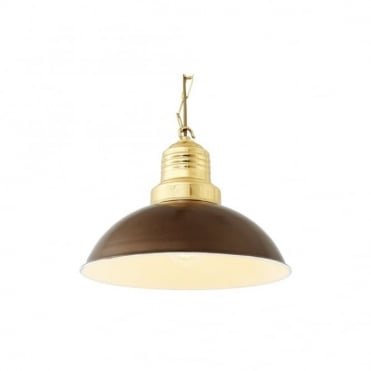 ABELE - Modern Factory Ceiling Pendant In Powder Coated Bronze