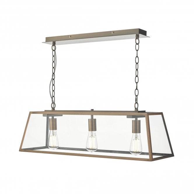 ACADEMY 3 Light Bar Ceiling Pendant Antique Copper
