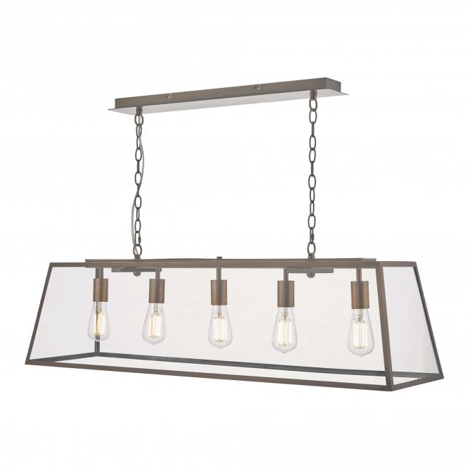 ACADEMY 5 Light Bar Ceiling Pendant Antique Copper
