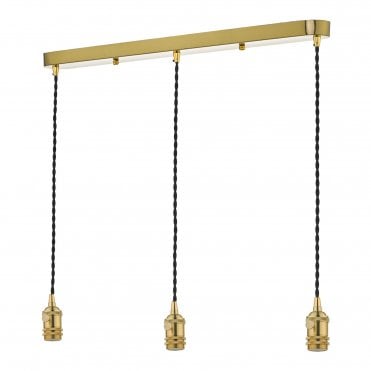 ACCESSORY 3 Light Bar Ceiling Suspension Brass With Black Cable
