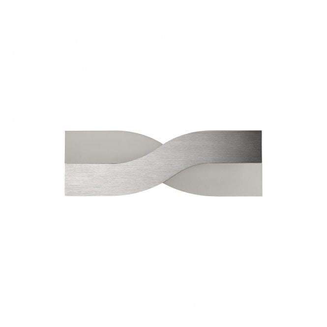 ADA LED Wall Light Brushed Aluminium Frosted White Curved Cross Shape