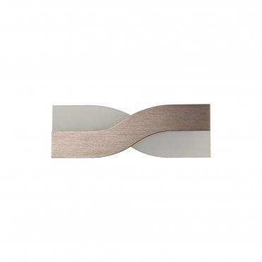 ADA LED Wall Light Brushed Brown Frosted White Curved Cross Design