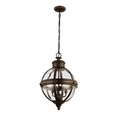 ADAMS - 3 Light Pendant Chandelier in Clear, Bronze
