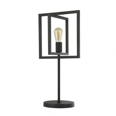 ADJUST Table Lamp Black | Square Frame | Bare Bulb