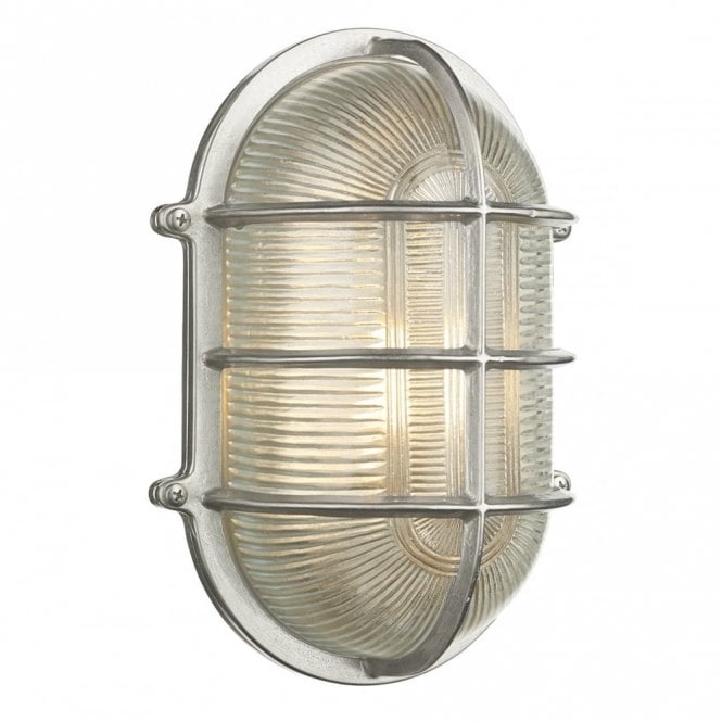ADMIRAL Large Oval Wall Bulkhead Exterior Light Nickel IP64