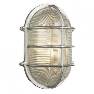 ADMIRAL Large Oval Wall Bulkhead Exterior Light Nickel IP64