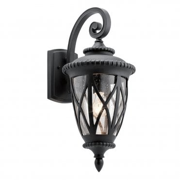 Large Cove Exterior Wall Lantern In Black