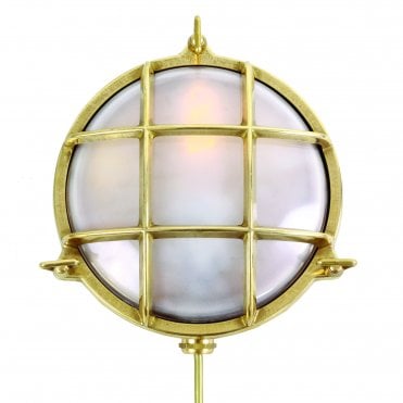 Exterior Marine Nautical Wall Light In Satin Brass