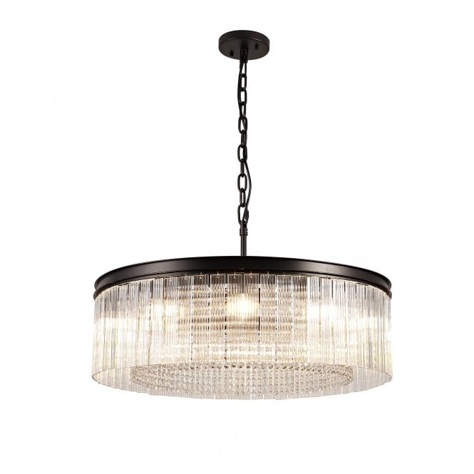 AESTHETIX 10 Light E14 Ceiling Pendant Brown Oxide