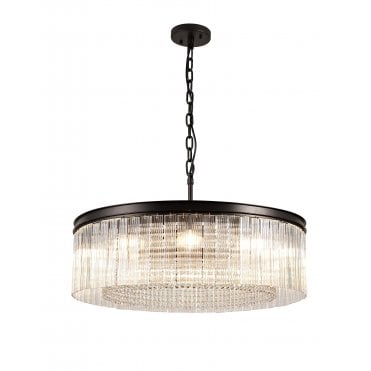 AESTHETIX 10 Light E14 Ceiling Pendant Brown Oxide