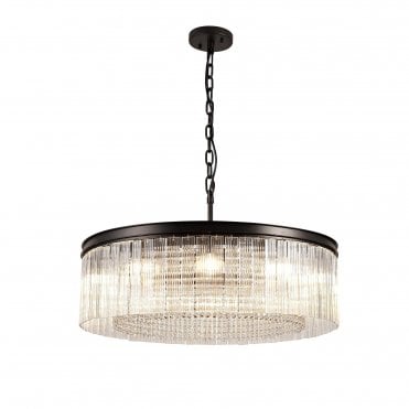AESTHETIX 10 Light E14 Ceiling Pendant Brown Oxide