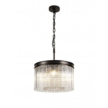 AESTHETIX 4 Light E14 Ceiling Pendant Light Brown Oxide