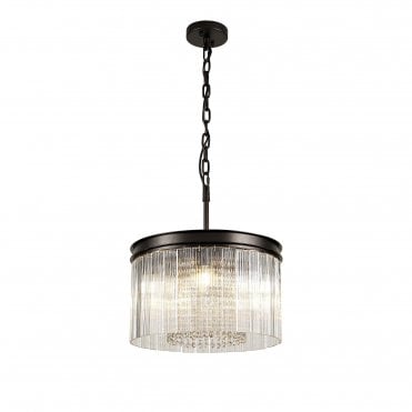 AESTHETIX 4 Light E14 Ceiling Pendant Light Brown Oxide