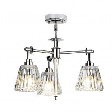 3 Light Bathroom Ceiling Pendant Polished Chrome