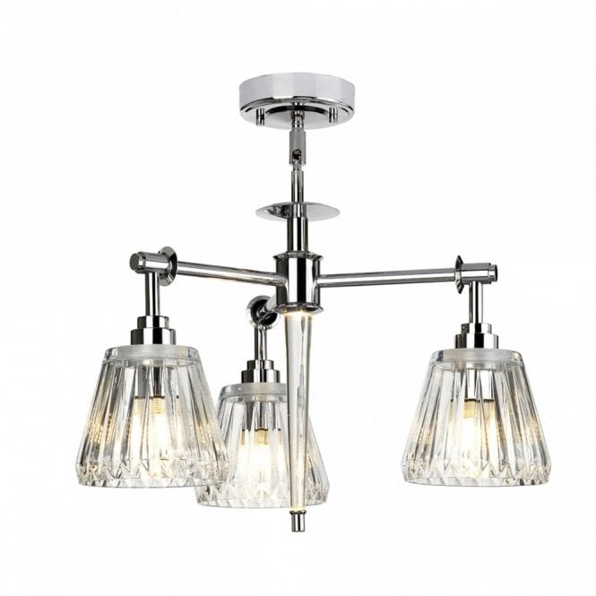 AGATHA 3 Light Bathroom Ceiling Pendant Polished Chrome