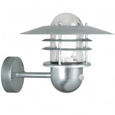 AGGER - Exterior Wall Light in Galvanised Steel with PIR Motion Sensor