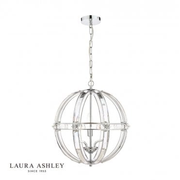 AIDAN Glass & Polished Chrome 5 Light Globe Chandelier