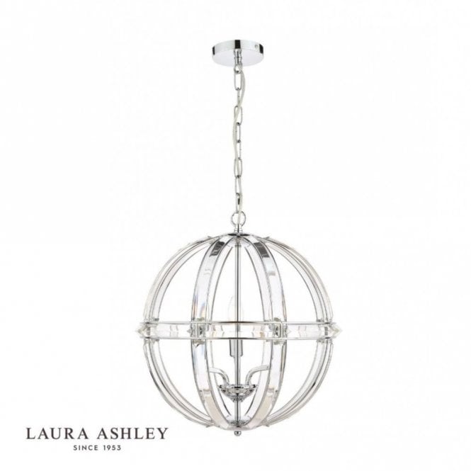 AIDAN Glass & Polished Chrome 5 Light Globe Chandelier