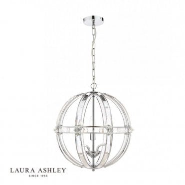 AIDAN Glass & Polished Chrome 5 Light Globe Chandelier