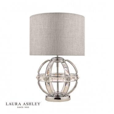 AIDAN Glass & Polished Chrome Globe Table Lamp | Shade