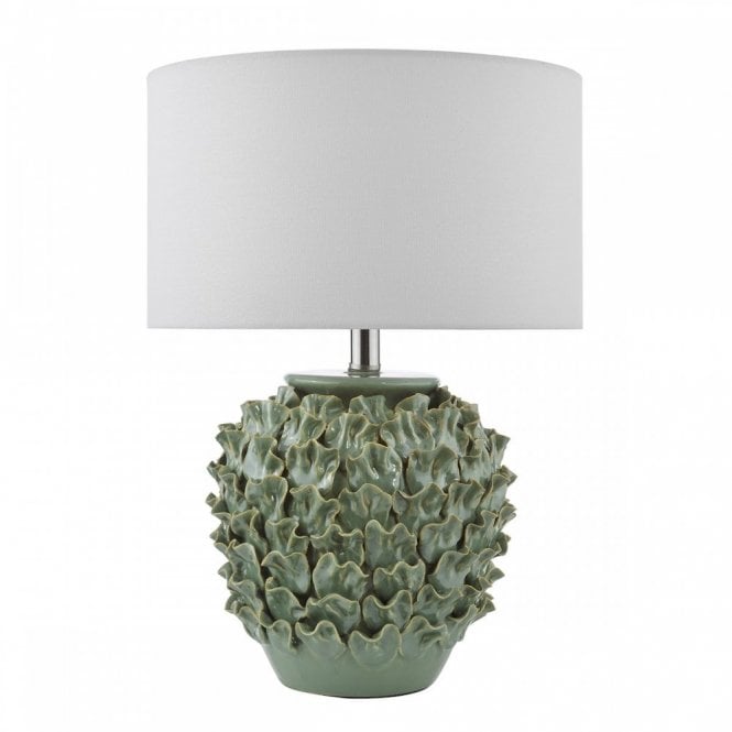 Ailsa Green Ceramic Table Lamp with White Shade