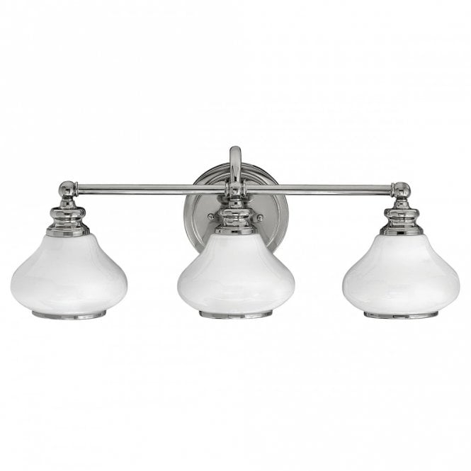 AINSLEY LED 3 Light Bath Wall Light Chrome Over Mirror Light IP44