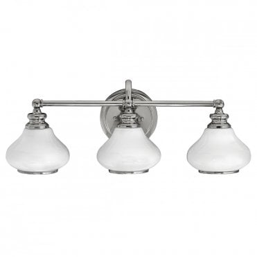 AINSLEY LED 3 Light Bath Wall Light Chrome Over Mirror Light IP44