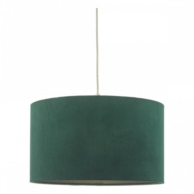 AKAVIA Easy Fit Velvet Drum Ceiling Pendant Dark Green