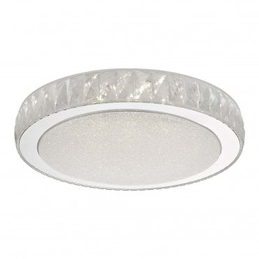 AKELIA Flush Ceiling Fitting Acrylic & Stainless Steel Large LED