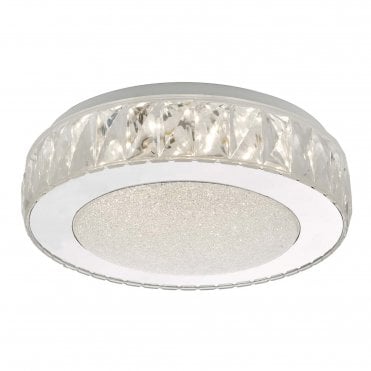 AKELIA Flush Ceiling Fitting Acrylic & Stainless Steel Small LED