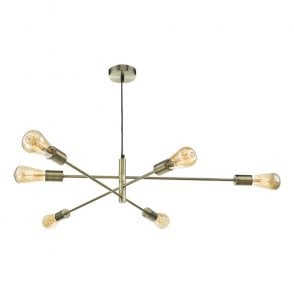 ALANA - 6 Light Ceiling Pendant Antique Brass