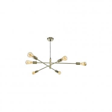 ALANA - 6 Light Ceiling Pendant Antique Brass