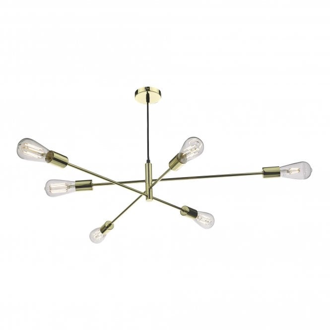 ALANA 6 Light Ceiling Pendant Polished Gold