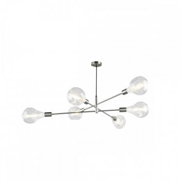 ALANA - 6 Light Ceiling Pendant Satin Chrome