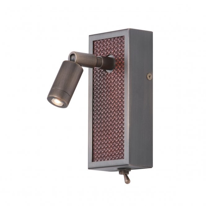 Albany LED Wall Light in Antique Brass and Matt Brown Finish