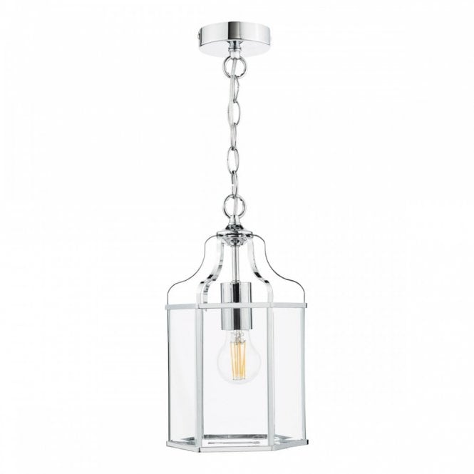 Aled Ceiling Lantern - Polished Chrome and Bevelled Glass