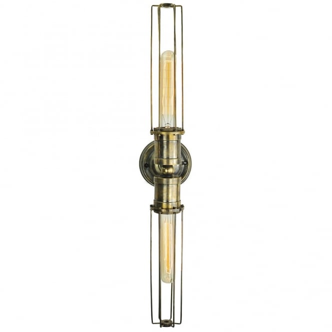 ALEXANDER - Twin Wall/Ceiling Antique Brass C/W Lb1 Bulbs