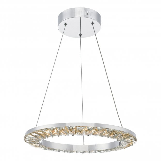 Altamura LED Ceiling Pendant - Polished Chrome & Crystal