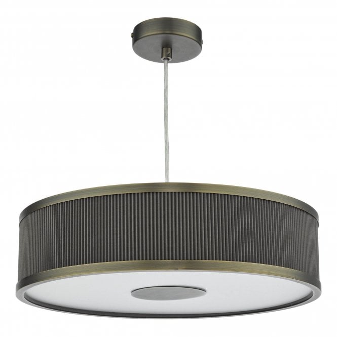 Alvaro 3 Light Ceiling Pendant - Antique Bronze and Brown