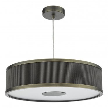 single bronze ceiling pendant with mushroom brown drum shade and diffuser