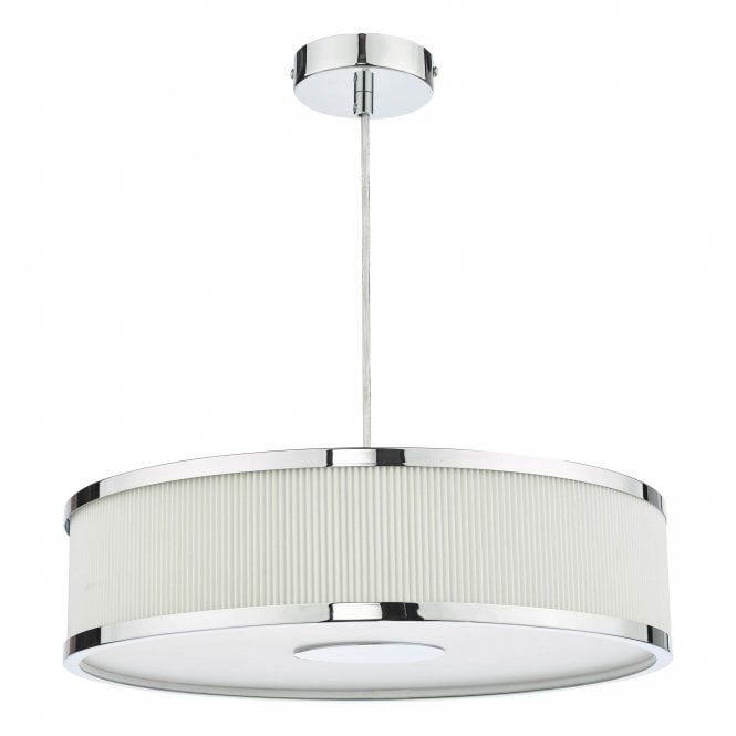 Alvaro 3 Light Ceiling Pendant - Polished Chrome and Ivory