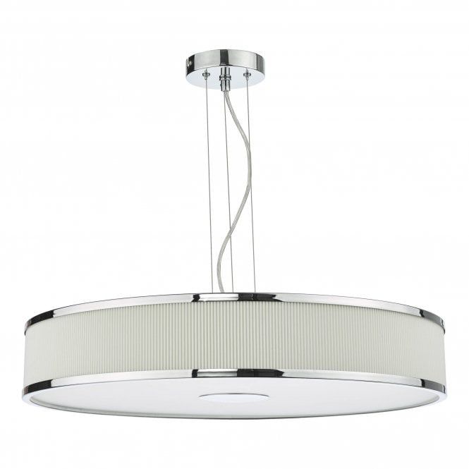Alvaro 6 Light Ceiling Pendant - Polished Chrome and Ivory
