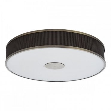 Alvaro Flush Ceiling Light - Antique Bronze and Brown