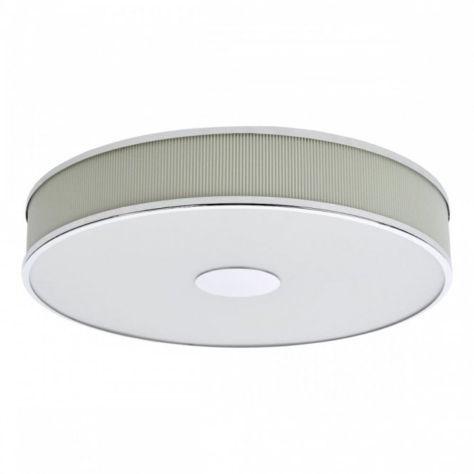 Alvaro Flush Ceiling Light - Polished Chrome and Ivory