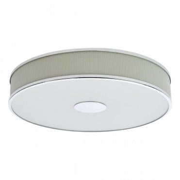 Alvaro Flush Ceiling Light - Polished Chrome and Ivory