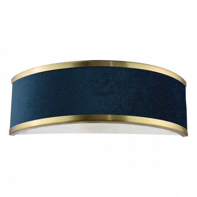 Alvaro Wall Light - Brushed Brass and Blue Velvet